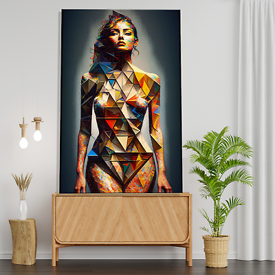 #ad Girl Abstract Canvas Painting Canvas Wall Art Home Decor Posters Prints Pictures $18.99