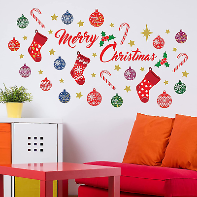 #ad Christmas Decorations Wall Stickers quot; Merry Christmas Decoration Setquot; Wall Mural $7.69