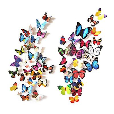 #ad #ad 80 PCS Butterfly Wall Decals 3D Butterfly Wall Decor Stickers for Home Wall Dec $11.83