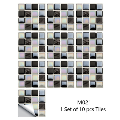 #ad 10x PVC Kitchen Tile Mosaic Sticker Bathroom Self adhesive Wall Decor Decal Home $13.86