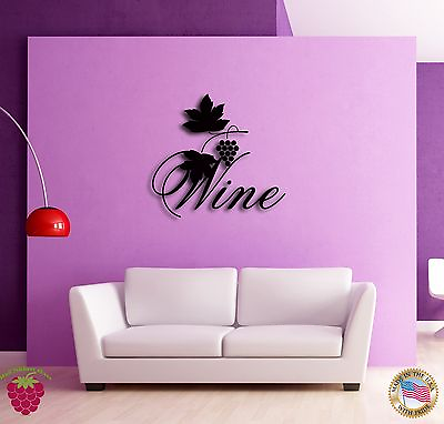 #ad Wall Sticker Vine Wine List Grape Modern Decor for Bar z1363 $29.99