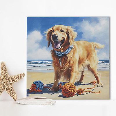 #ad Dog Wall Art Funny Animal Canvas Wall Decor for Bedroom Printed and Stretched $37.03