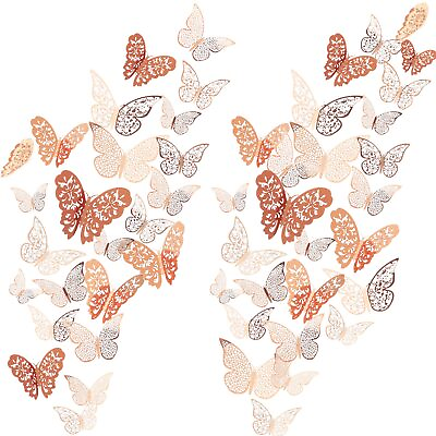 #ad 72 Pieces 3D Butterfly Wall Decals Sticker Wall Decal Decor Art Decorations S... $12.91