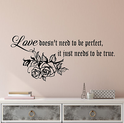 #ad Vinyl Wall Decal Stickers Quote Words Inspiring Perfect True Love 2911ig $9.99