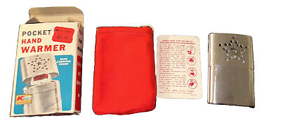 #ad Vintage Kmart Pocket Hand Warmer Original Box amp; Pouch Star Design K502 $69.95