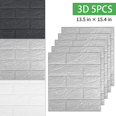 #ad #ad 20x 3D Wallpaper Rolls Sheets Brick Panel Foam Wall Stickers Self adhesive Peel $27.99