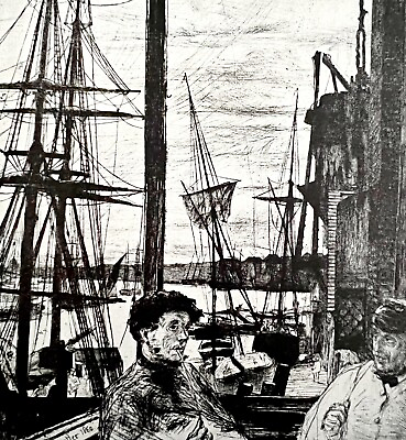 #ad Rotherhithe Etching Print 1922 James McNeill Whistler Third State Art SmDwC1 $12.00