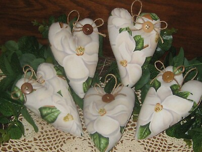 #ad Magnolia Decor 5 Hearts Bowl Fillers Handmade Gift Ornaments Wreath Accents $22.95