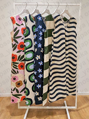 #ad #ad UNIQLO x Marimekko V Neck Flared Dress cotton pockets XS XXL 5Color Japan 466575 $64.85