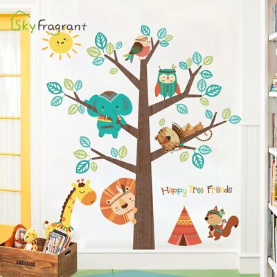 #ad #ad Large Cartoon Animals Tree Kids Room Bedroom Self adhesive Home Decor Stickers $15.00