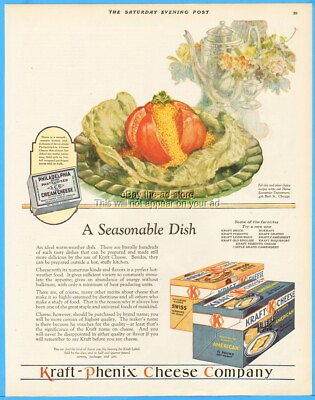 #ad #ad 1928 Kraft American Cheese Vintage Food Kitchen Wall Decor Magazine Print Ad $9.44
