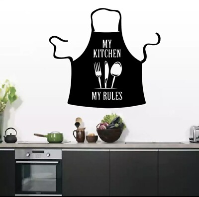 #ad Black Apron Wall Decal Kitchen Wall Accent Wall Decal Sticker Free Shipping Sale $12.99