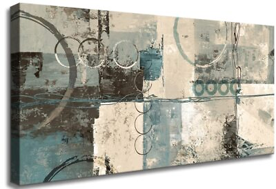 #ad Wall Art Framed Canvas Prints Abstract Painting Country Rustic Artwork for Fa... $64.85