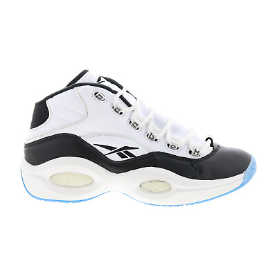 #ad Reebok Question Mid Mens White Leather Lace Up Athletic Basketball Shoes $65.99