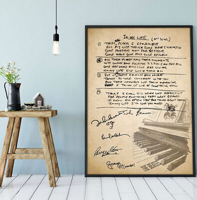 #ad Music Lyrics Song Prints Wall Art Decoration The Beatles – In My Life Lyrics $22.99