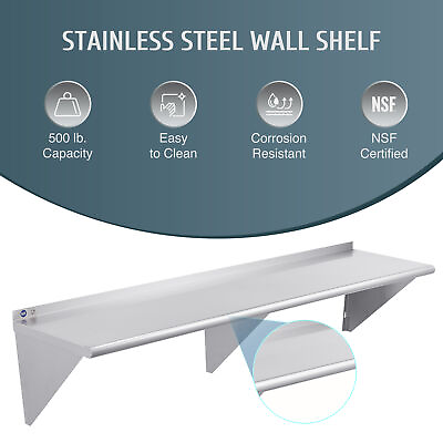 NSF Stainless Steel Shelf Commercial Kitchen Wall Shelf Restaurant Shelving $67.99