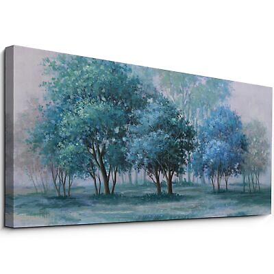 #ad Large wall art for Living Room Canvas Tree Wall Art for Bedroom Blue Pict... $156.39