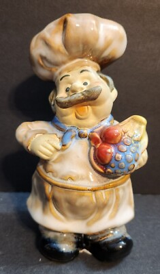 #ad Porcelain Chef Holding Fruit Figurine 6quot; Kitchen Decoration Chef Figurine Statue $18.70
