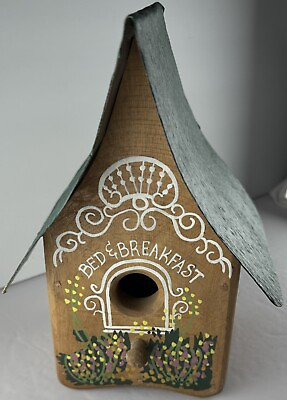 #ad Birdhouse Bed amp; Breakfast Hand Painted 10” Hanging Country Farmhouse Home Decor $27.75
