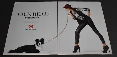 #ad 2014 Print Ad Sexy Heels Long Legs Lady Brunette Faux Real Dog Style Target art $10.98