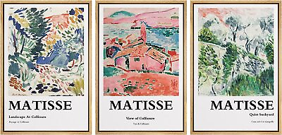 #ad Henri Matisse Colorful Abstract Landscape Wall Art Framed Art Prints Set of 3 $138.59