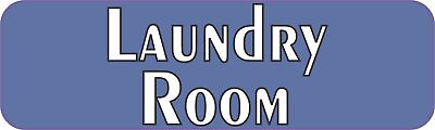 #ad 10x3 Blue Laundry Room Sticker Vinyl Stickers Door Wall Business Sign Decal $7.99