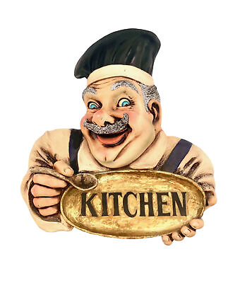 #ad Welcoming Chef Vintage Wall Plaque Kitchen Restaurant Decor $145.00