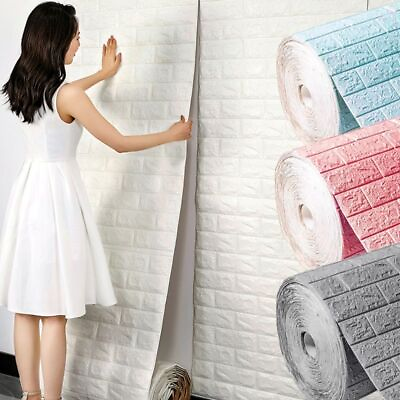 #ad #ad 3D Self adhesive Wallpaper Waterproof Room Home Decoration Brick Wall Stickers $8.09