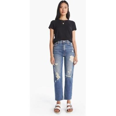 #ad Mother The High Waisted Study Hover Peaches And Scream Jeans Women#x27;s 33 Blue $134.72