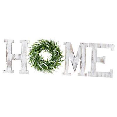 #ad Home Letters with Wreath Farmhouse Decor for The Home Clearance Wood White $51.37