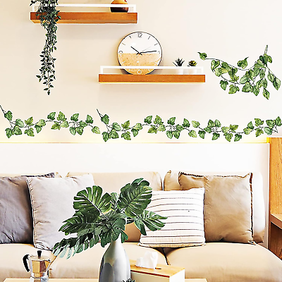 #ad Wall Decals Green Plants Vine Wall Stickers，Wall Decal Peel and Stick Wall Deco $25.13