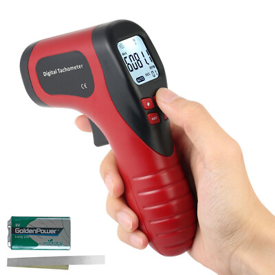 #ad Digital LCD Photo Laser Tachometer Non Contact RPM Meter Speed Gauge w Battery $22.99