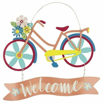 #ad Bicycle Hanging Wall Spring Sign 12quot; Choose TrueLiving Metal Deco tS2 $51.57