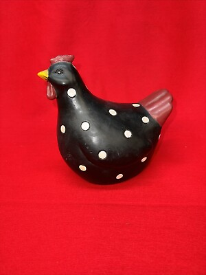 #ad Chicken Rooster Black White And Dk Red Decoration Cute $19.00