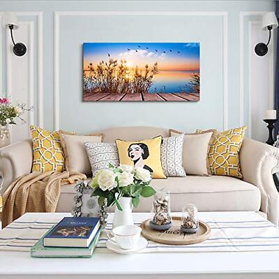 #ad #ad Wall Art for living room Canvas Print Artwork Wall Art Decor Blue ocean waves $94.71