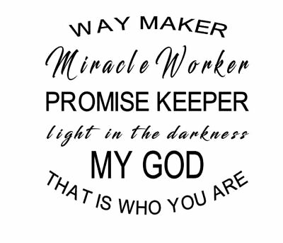 #ad Way Maker Miracle Worker Office Wall Decorative Quote Sticker Decal 12quot; x 12quot; $9.99