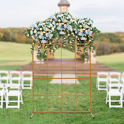 #ad Flower Balloon Stand Door Frame Wall Party Prop Gold Metal Wedding Arch Backdrop $103.75