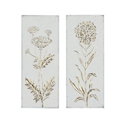 #ad Deco 79 Metal Floral Home Wall Decor Relief Wall Sculpture with Gold Detailin... $56.62