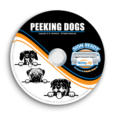 #ad PEEKING DOGS CLIPART VECTOR CLIP ART VINYL CUTTER PLOTTER IMAGES EPS GRAPHICS CD $39.95