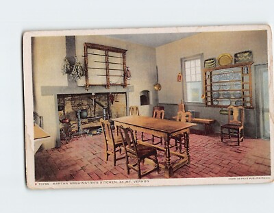 #ad Postcard Martha Washington#x27;s Kitchen At Mt. Vernon Virginia $20.76