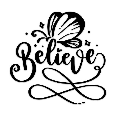 #ad Believe Inspirational Wall Decals Bedroom Motivational Quote Positive Sticker $12.97