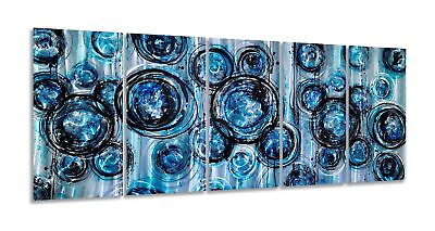 #ad Abstract Metal Wall Art for Living Room Hand Crafted 3D Aluminum Artwork 5 ... $289.88