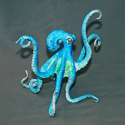 #ad Octopus Bronze Figurine Statue Art Sculpture Wildlife Nature Signed $2490.00