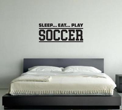 #ad SOCCER VINYL Wall DECAL Art Stickers Lettering Decor Sports 26quot; X 11quot; $12.64
