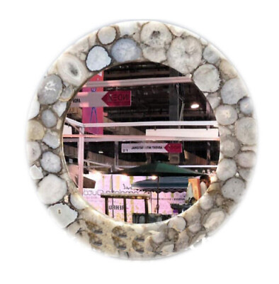 #ad Natural Agate Stone Round Wall Decor Mirror Frame Hanging Mirror Christmas Sale $657.62