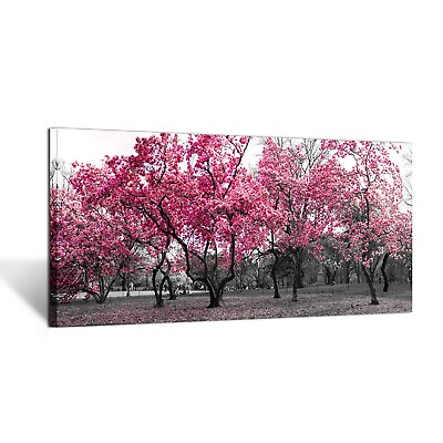 #ad KREATIVE ARTS Large Wall Art Painting Contemporary Pink Tree In Black And Whi... $85.48