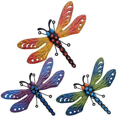 #ad Metal Dragonfly Art Wall Outdoor Fence Hanging Ornament for Garden Home Decor $10.71