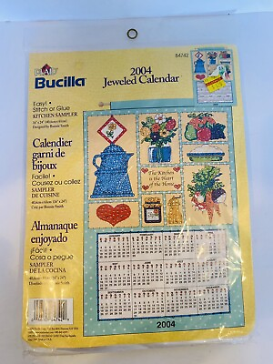 #ad Bucilla Jeweled Calendar Kit Kitchen Theme 2004 Sequins New In Package #84742 $21.99
