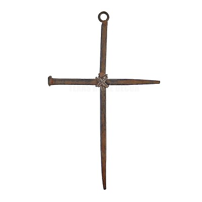 #ad Small Metal Crossed Nails Wall Cross Rustic Finish Religious Decor 6 3 4 inch $11.66