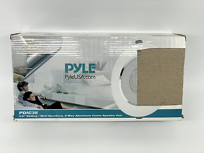 #ad Pyle 3.5” Flush Mount In wall In ceiling 2 Way Speaker Pair White PDIC35 NIB $79.00